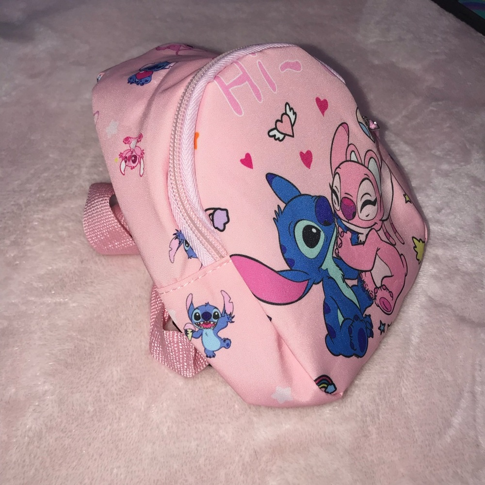 Stitch & Angela Heart Pink Small Sling Bag Backpack New without Tags - Picture 5 of 13